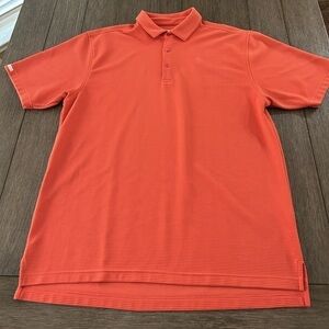 Tehama Men’s Short Sleeve Polo. Hang’em Dry Moisture Wicking. XL  Peachy orange